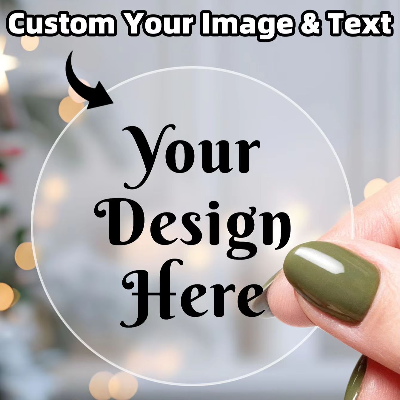 Home Office Image - 1-180PCS Adesivos Redondos Personalizados à Prova