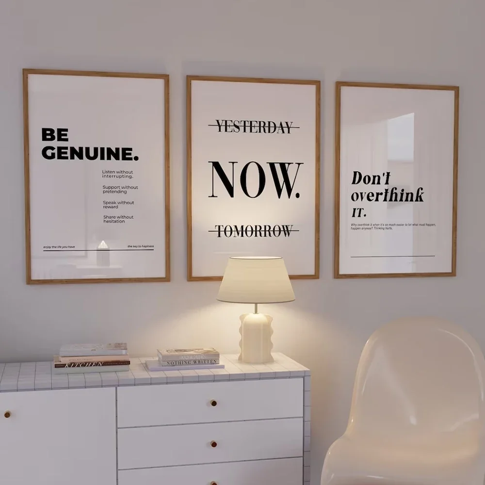 Home Office Room Inspiration - Motivação minimalista Cotações Wall Art, Trabalho