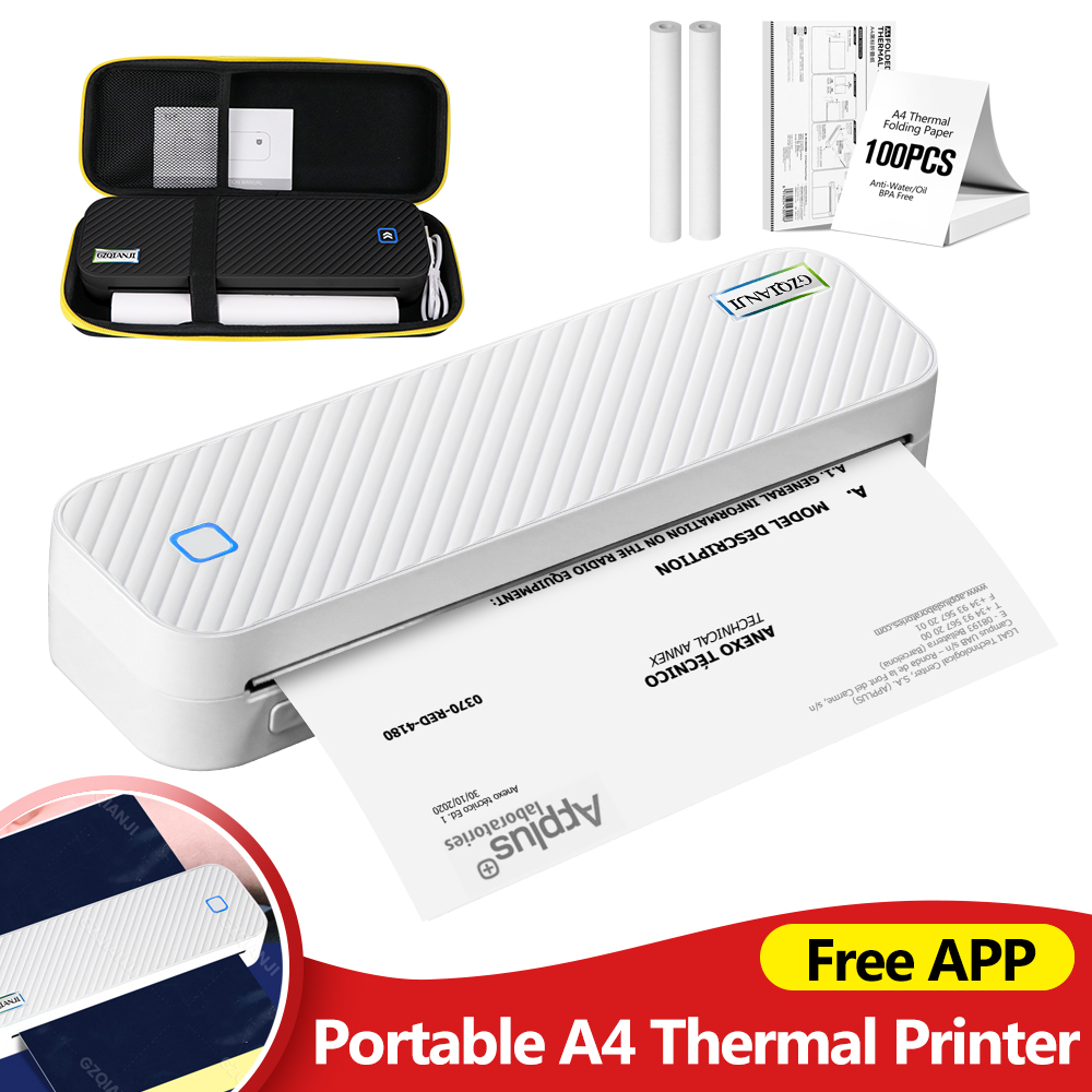 Home Office Travel Document - Impressora térmica portátil a4, bluetooth, fotos,