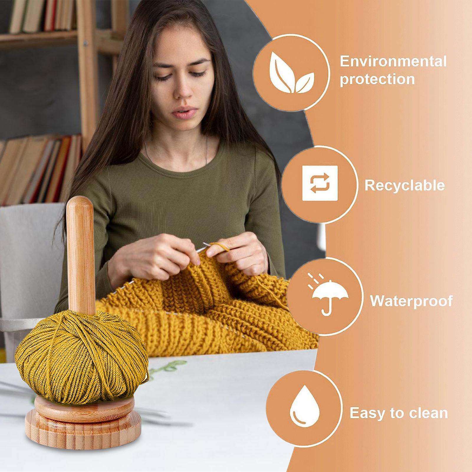 Desktop Organizer Bamboo - Suporte giratório de madeira para fios