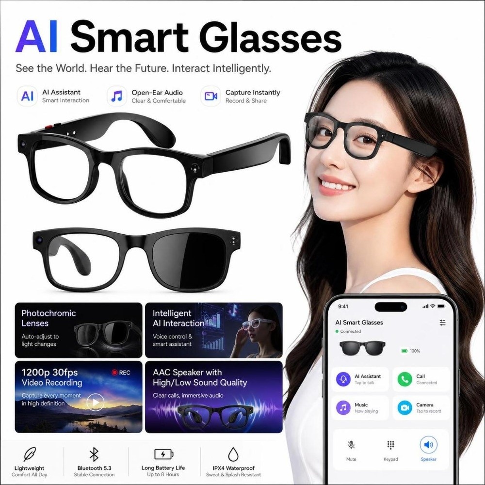 Óculos Inteligentes AI 2 em 1  - Blue Light Glasses avaliação e preço