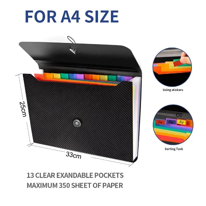 Pasta Expansível com 13 Bolsos - Home Office Travel Document avaliação e preço
