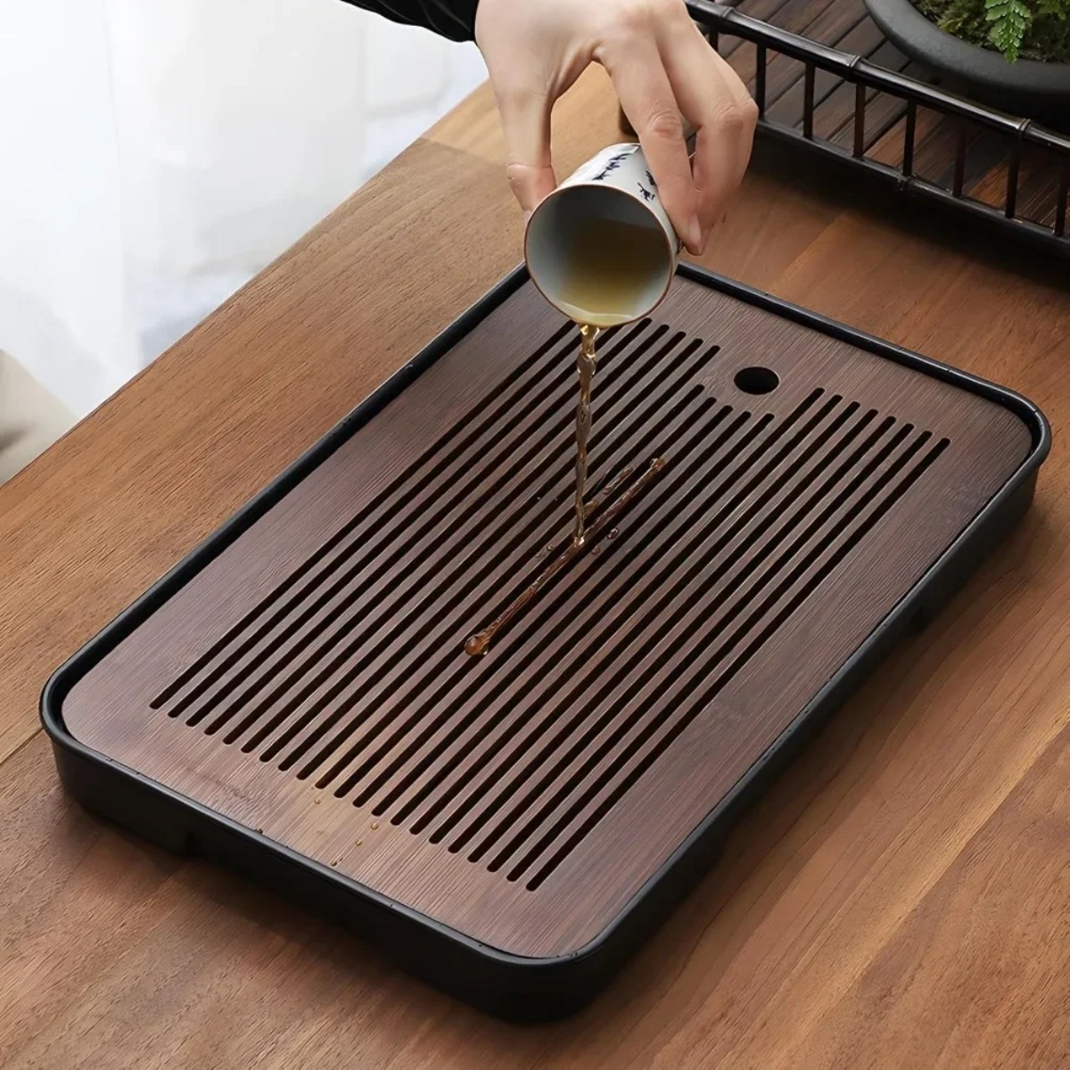 Mesa de chá de bambu destacáve - Desktop Organizer Bamboo avaliação e preço